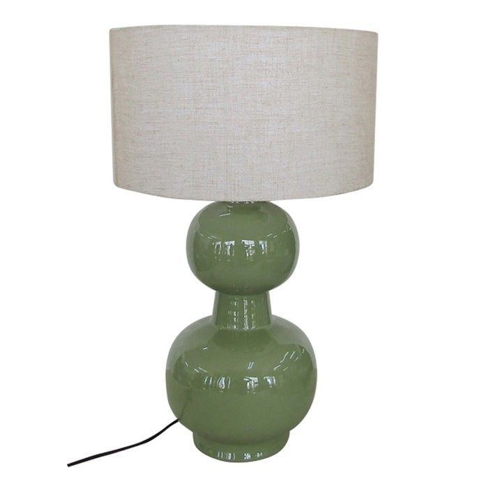 Grande lampe Laki pied céramique vert matcha D40 H65cm