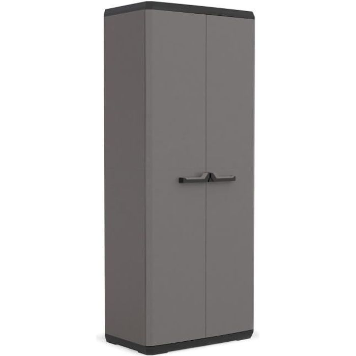 Armoire de rangement utilitaire Più - KETER - 3 tablettes réglables - Gris anthracite et noir