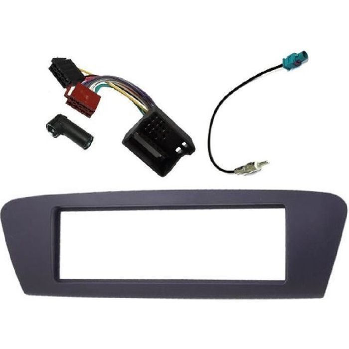 KIT ADAPTATEUR AUTORADIO RENAULT MEGANE / SCENIC GRIS + CABLE ISO