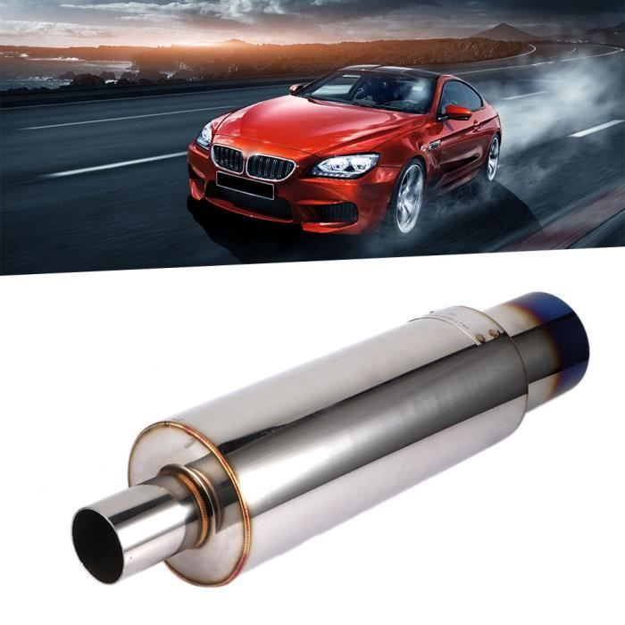 Embout D'Échappement Universel Chrome 62mm - Silencieux Rond Inoxydable Pour Voiture - Installation Facile