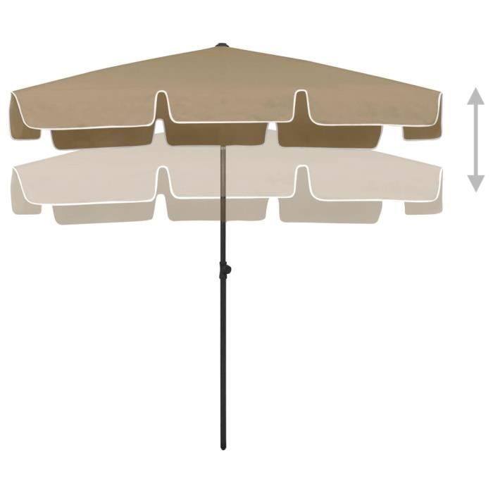 Parasol de plage/voiles d'ombrage - Taupe - polyester - 200x125 cm - Résistance aux UV et aux intempéries - FHE - Qualité Parfaite