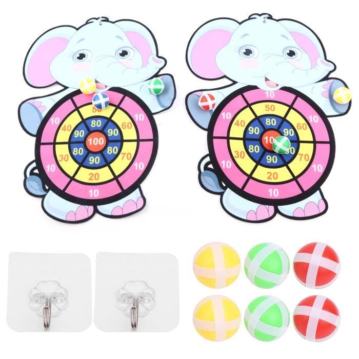 DBREAKS Cible Fléchettes Enfants 72 Cm Double Face – Jeu Montessori Sûr Avec Velcro, Idéal Intérieur & Extérieur