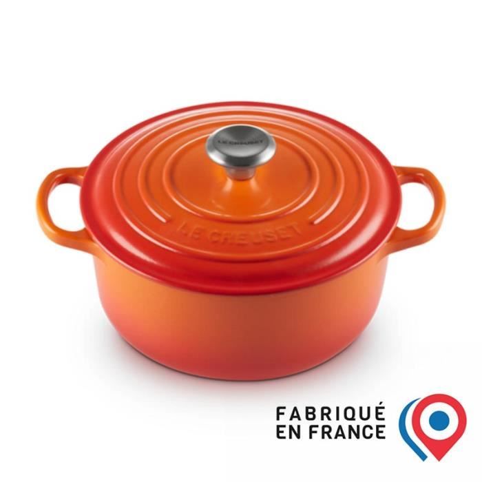 Cocotte Le Creuset Vintage 28 Cm - Émaillée Fleurs Marguerite - Occasion Fonctionnelle