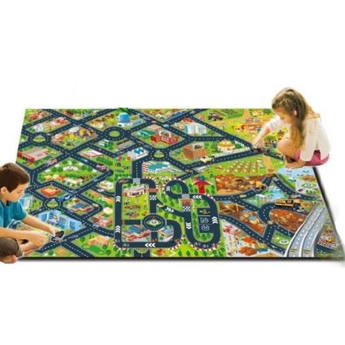 Lot De 6 Pieces 70x80cm Tapis De Jeu Rectangle Circuit Voiture De