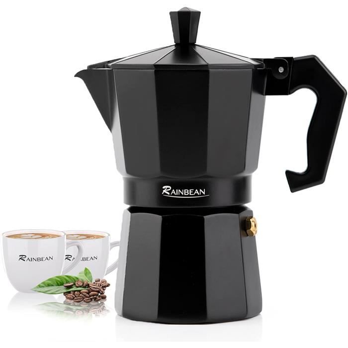 ROSSETTO Cafetière Italienne Moka Express Aluminium 6 Tasses 300ml - Couvercle Transparent