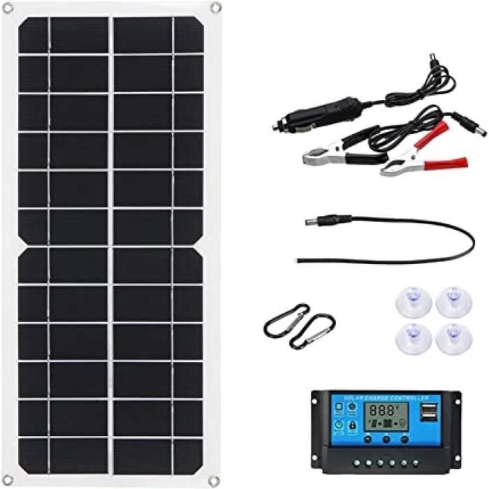 Panneaux solaires,With 20A Controller--Panneau Solaire 20w 12v 18v, Avec Clip De Batterie Et