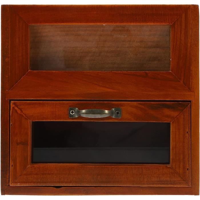 Organisateur De Stockage De Bureau Boîte En Bois Vintage Conception D