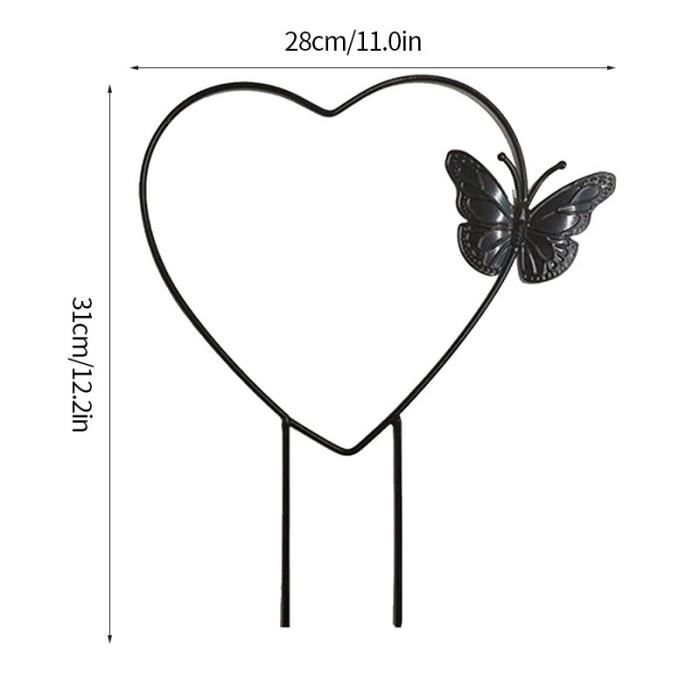 Tuteur - lien - attache,Piquet de support de plante de jardin,cadre créatif  en forme de papillon et d'oiseau- S3-black[E3] - Cdiscount Jardin