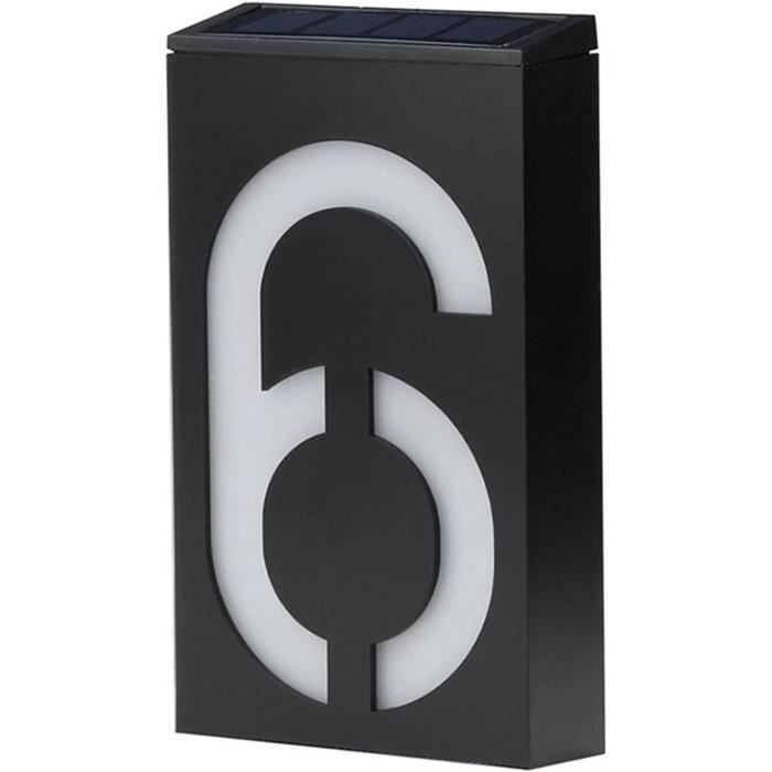 Plaque De Maison LED Solaire Personnalisable Avec Numéros - Aluminium, Lumière Automatique, Pour Porte Ou Mur