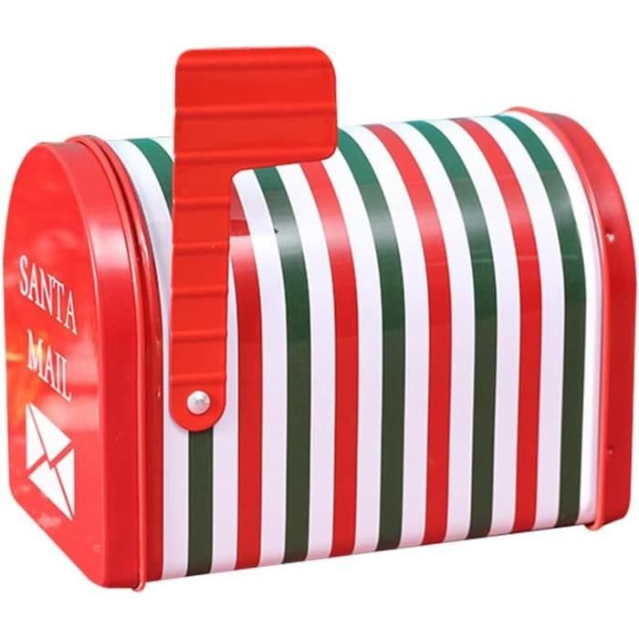 Boîte Aux Lettres De Noël En Fer Blanc - Décoration Sapin - Pour Cadeaux, Bonbons - 13,5x8x9,5 Cm