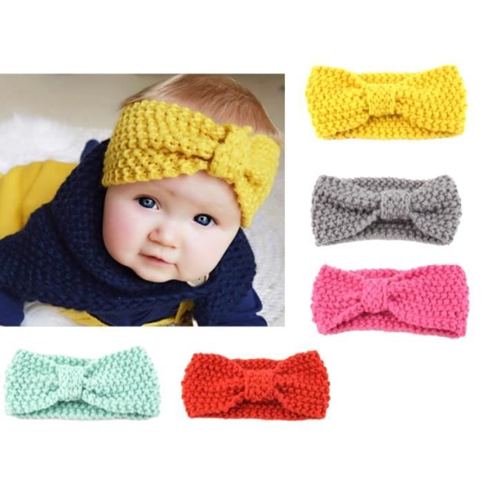 4 Bandeaux Bébé Fille Nœud Papillon Élastique - Lot Mignon Couvre-Chef Tout-Petit 0-3 Ans - Accessoire Coiffure