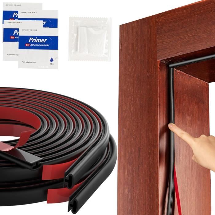 Bande Joint Porte/Fenêtre - Caoutchouc Silicone - Auto-adhésive - 5 M - Blanc - Isolation Bruit/Froid