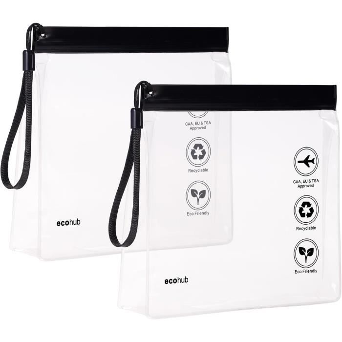 Lot De 10 Trousses De Toilette Transparentes PVC Avec Fermeture éclair - Format 18,5x12x6 Cm - Pour Maquillage, Produits De Beauté, Voyage