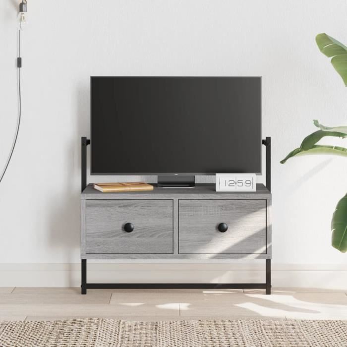 Meuble TV mural - Armoire HiFi - sonoma gris 605x30x51 cm bois dingénierie A3456