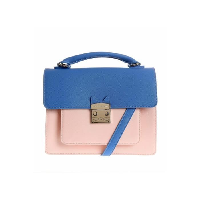  Sac &agrave; main femme Paul&Joe Sister - couleur:bleu/rose 
