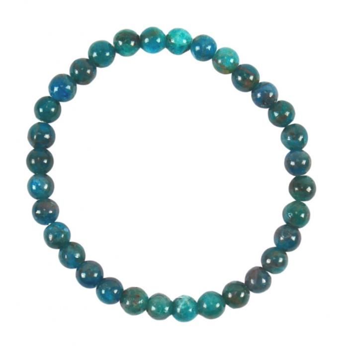 Bracelet en Apatite Bleue - AAA - 6mm - Élastique - Lithothérapie - Perte de poids