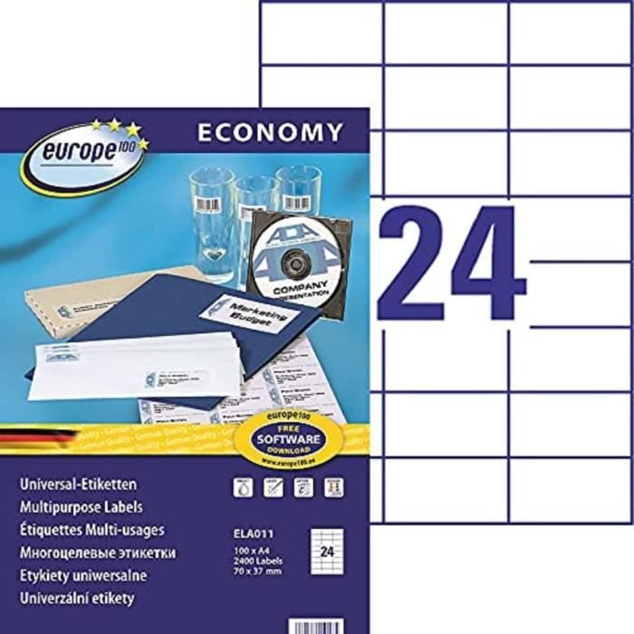 70 x 35 mm - Pochette De 2400 Étiquettes Autocollantes Multi-Usages (70 70 x 35 mm - Pochette De 2400 Étiquettes Autocollantes Multi-Usages (70