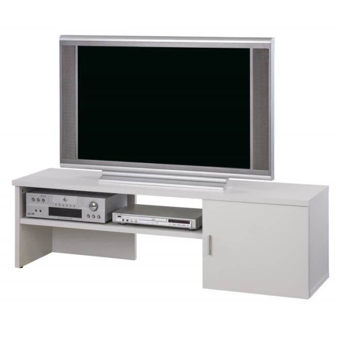 meuble tv 150 cm 65 pouces maxi 1 porte - gris clair - l 150.2 x l 42.5 x h 48.3 cm