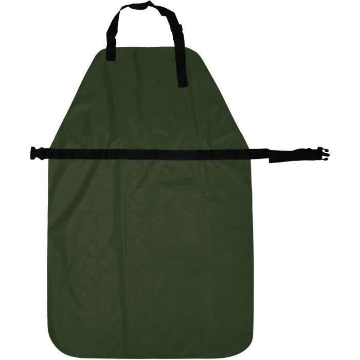 Tablier jardinage vert foncé avec poche poitrine - 420D OXFORD - Longueur: 108cm - Largeur: 70cm