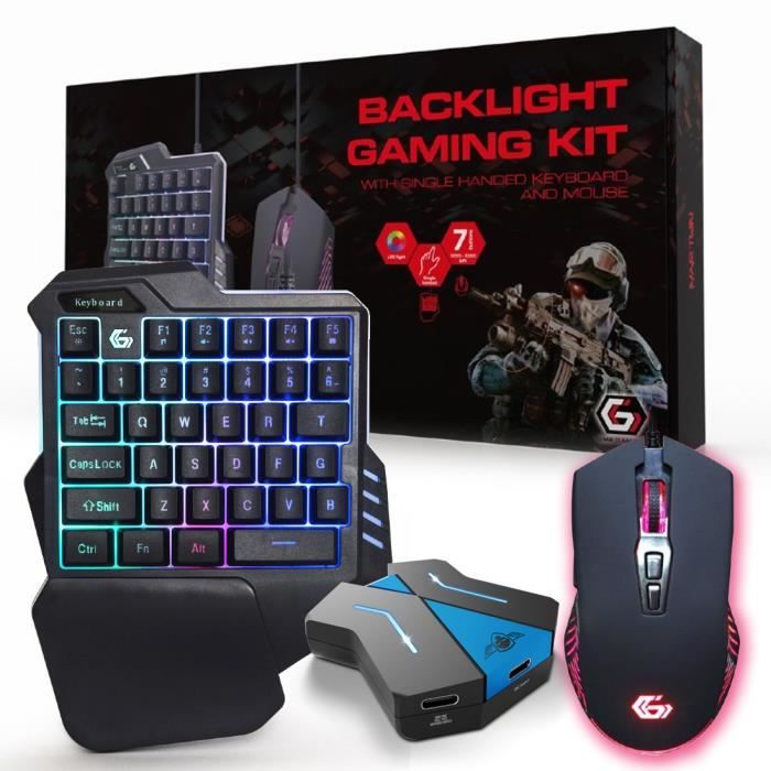 PACK GAMER pour PS4, PS3, XBOX One, SWITCH :Adaptateur, Clavier, Souris,  Casque
