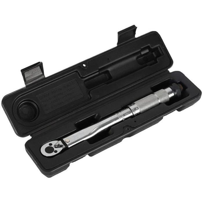 Clé Dynamométrique 1/4″ 3-33 Nm - Set 11 Pièces - Précision ±4% - Avec Embouts Et étui - Noire