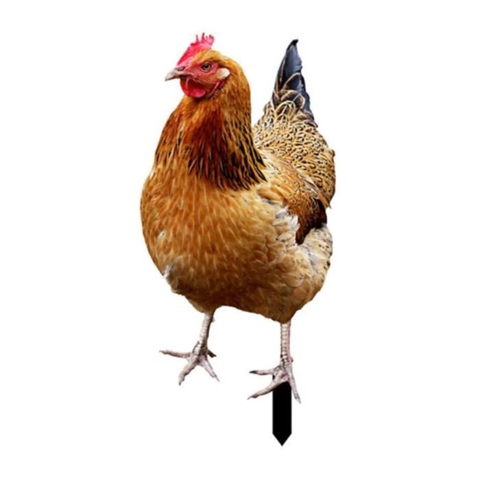 Ornement De Noël Poulet En Acrylique - Déco Suspendue Pour Sapin, Couronne, Guirlande (8cm, Côté Plat)