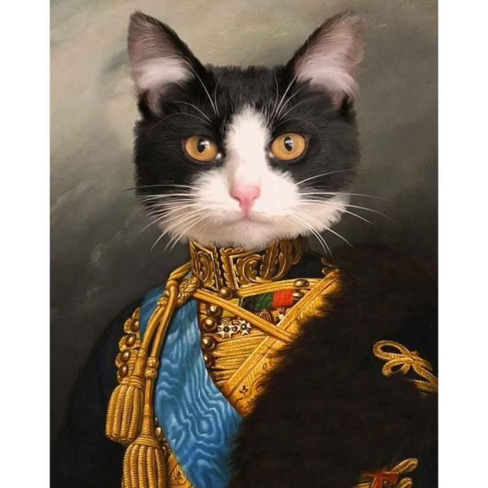Peinture Sur Toile D Animaux De Style Vintage Affiches Et Imprimes De Portrait De Cerf Chat Chie x25cm No Frame Latr Cdiscount Maison