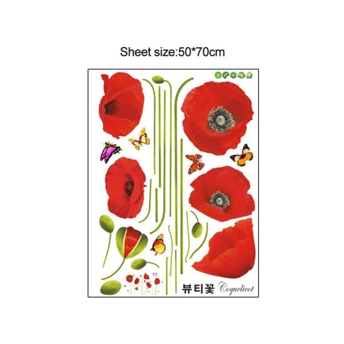 Deco Murale Coquelicot De Mais Rouge Vif Beau Mur Bricolage Papier Peint Stickers Art Deco Murale Chambre Autocollants Achat Vente Papier Peint Deco Murale Coquelicot De M Cdiscount
