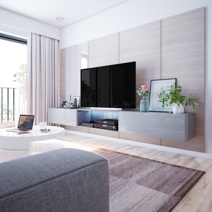 Meuble Tv Suspendu Quelle Hauteur Meuble Tv Mural Gris Achat Vente Pas Cher