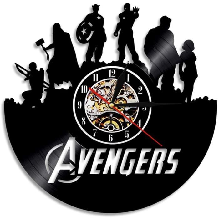 Horloge Murale Design Disque Vinyle Game Of Thrones - Autocollant Noir Mat Déco