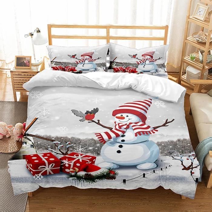 YCOLL Housse Coussin Noel 45x45 Lot De 2 Housse Coussin 45x45 Flocons De Neige Sapin De Noël Lin Décoratif Taie D'oreiller Pour Decoration Noel 45 X 45 Cm