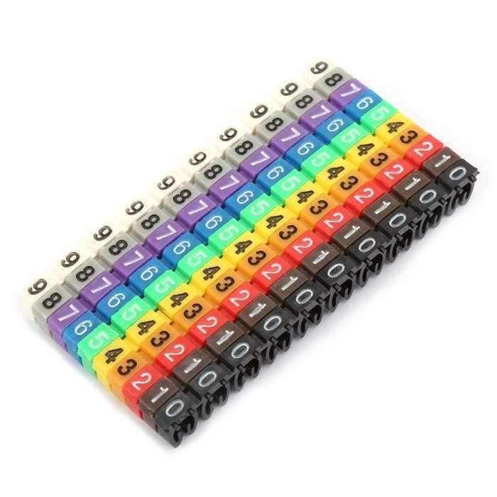 Marqueurs De Câbles Numérotés 0-9 - 150 Pièces, 1.5mm² - Couleurs Vives, Clips Plastique - Pour Repérage Fils électriques