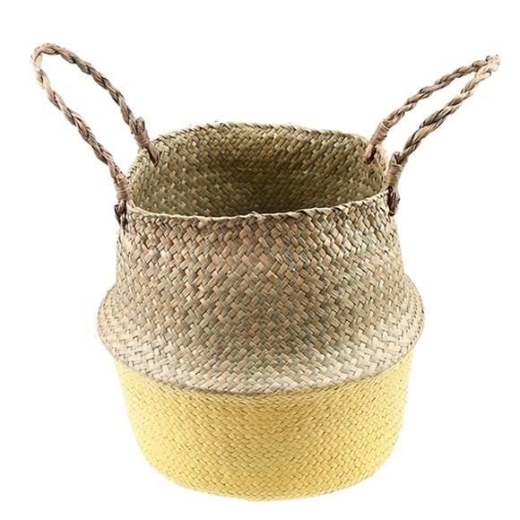 Panier De Suspension En Osier Rustique - 14x6x8 Pouces, Bord Festonné, Pour Rangement Mural