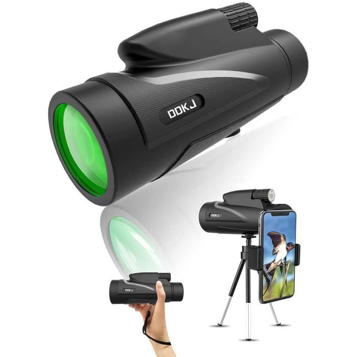 Acheter Monoculaire HD 50x60 Avec Support Pour Smartphone Et Trépied, Télescope Monoculaire Bifocal, Pour L'observation Des Oiseaux, La Chasse, La Randonnée, Les Concerts