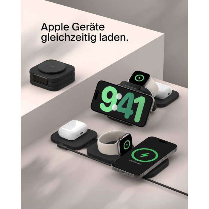 Belkin BoostCharge Pro Station de recharge aimantée 3 en 1 portable avec Qi2 - vue 2