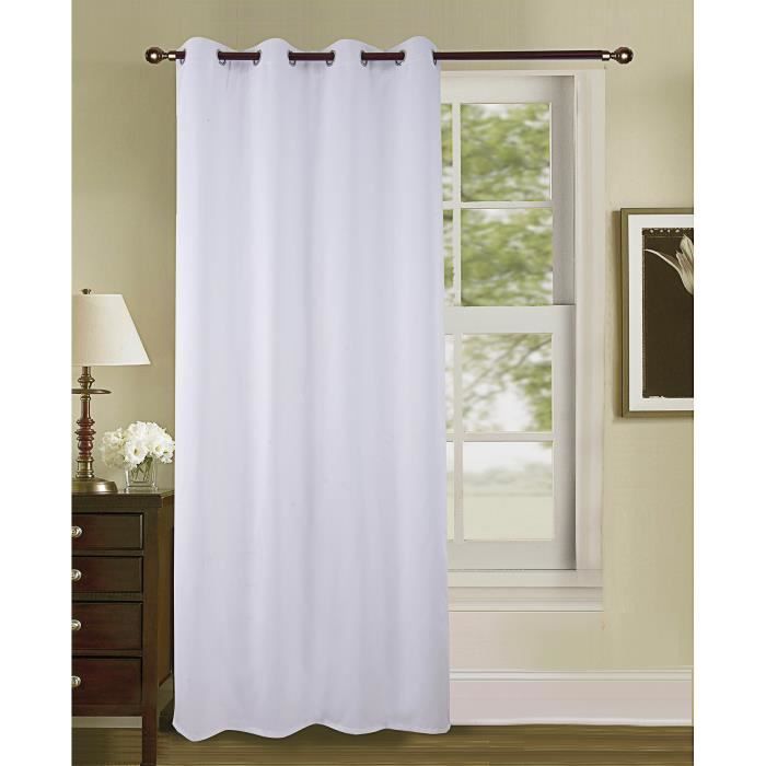 Double Rideaux Occultants Unis Blanc Achat Vente Pas Cher