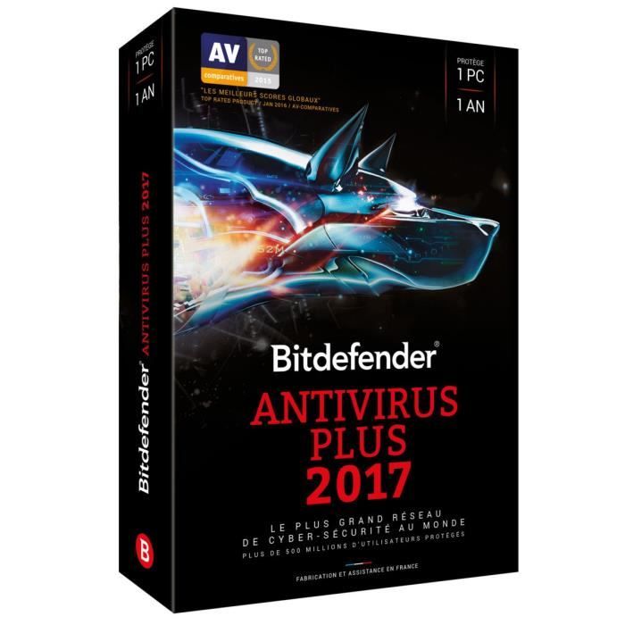 Bitdefender Antivirus Plus 2017 - 1 an 1 PC
