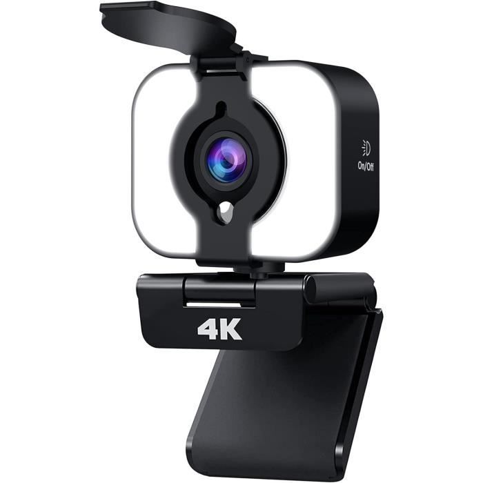 BRIHIEVY Webcam 4K Ultra HD avec Microphone pour Appels Vidéo, Études, Conférences, Enregistrements et USB Caméra Web PC