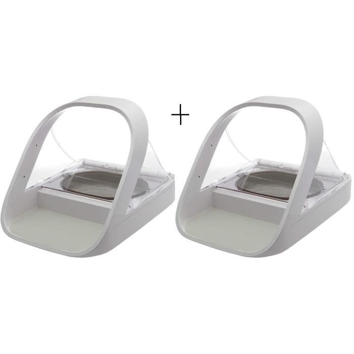 SUREFEED Lot de 2 Distributeurs de nourriture à puce électronique - Blanc (Livré avec un bol simple,