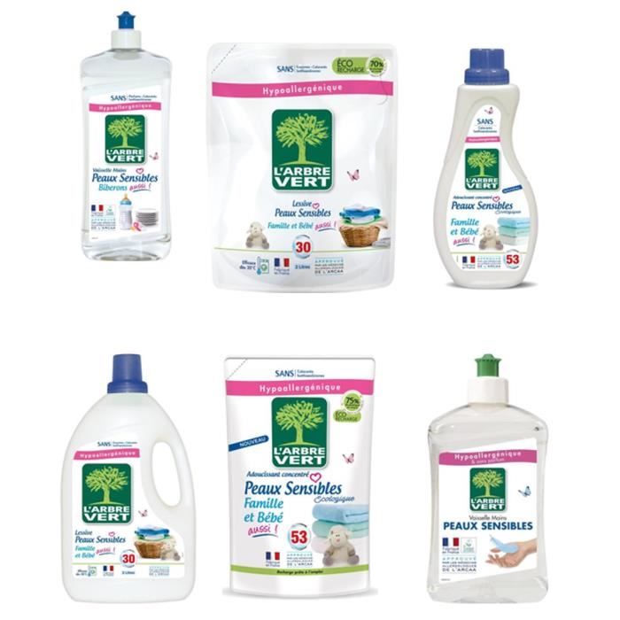 L Arbre Vert Kit Produits Vaisselle Et Lessive Peaux Sensibles Cdiscount Au Quotidien