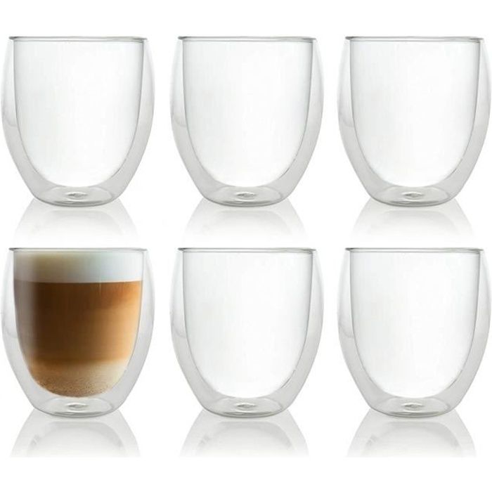 Lot De 6 Tasses à Expresso En Verre à Double Paroi – Verres à