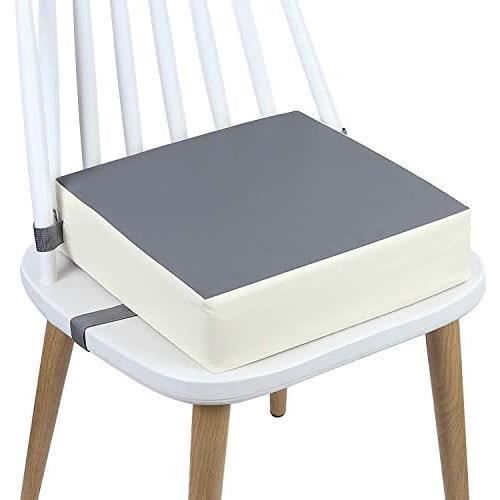 Rehausseur Chaise Enfant Avec Dossier - Cuir PU, Sangles 3 Points, Antidérapant, Lavable, Portable, Bleu
