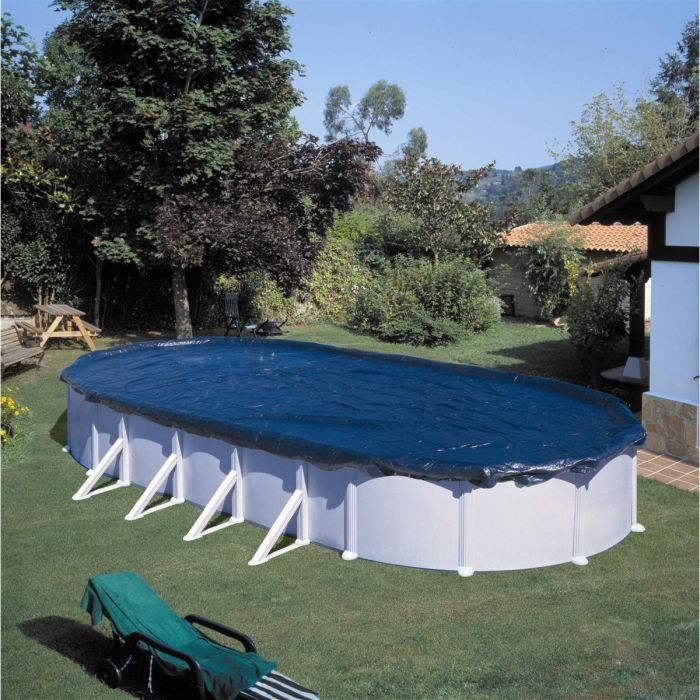 Bâche hivernage pour piscine ovale GRE - 1000x550 cm - 100gr/m²