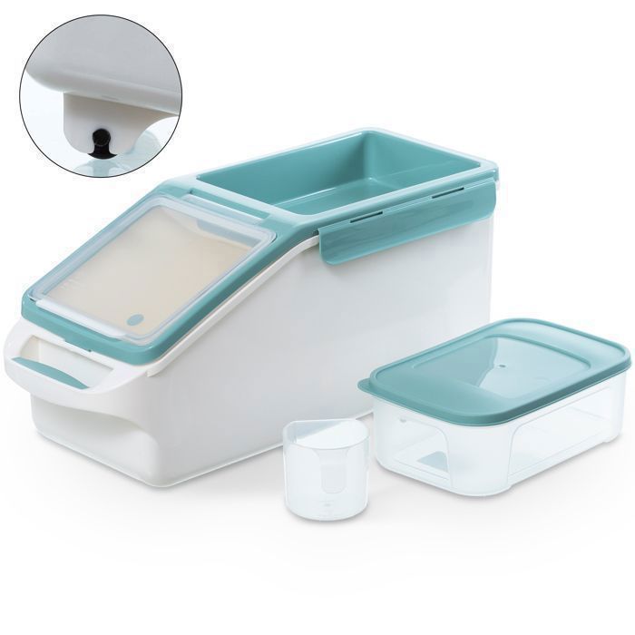 Comparer les prix de Citylife (7 L + 1,8 L)Boite à croquette, Conteneur de stockage d'aliments pour animaux, transport des aliments, vert