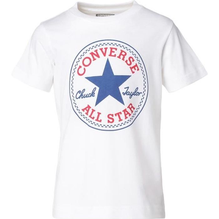 CONVERSE T-shirt manches courtes - Blanc - Enfant Mixte