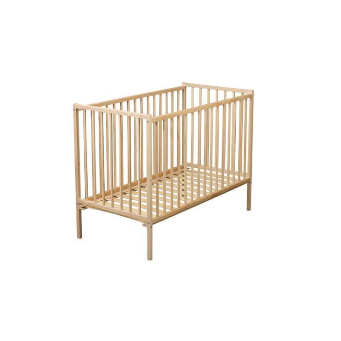 Lit Bebe 60 X 1 Cm Simple 2 Positions En Bois Massif Hetre France Cdiscount Puericulture Eveil Bebe