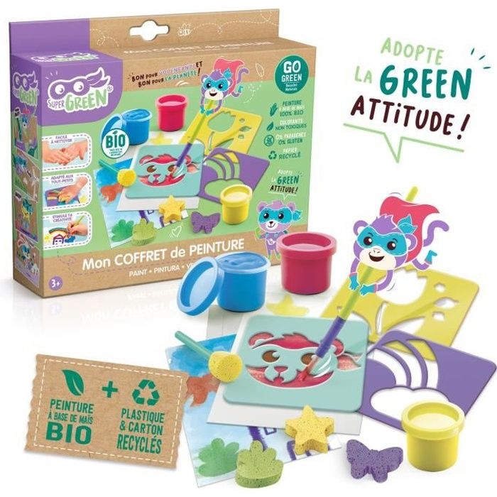 Loisir créatif - CANAL TOYS - Kit de peinture bio - Peintures naturelles - Accessoires recyclés