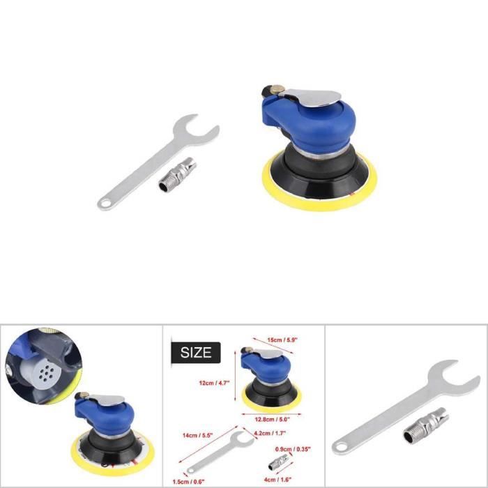Ponceuse Orbitale Pneumatique 5 Pouces – 13000 RPM – Avec 12 Papiers Et 4 Polishes – R-838