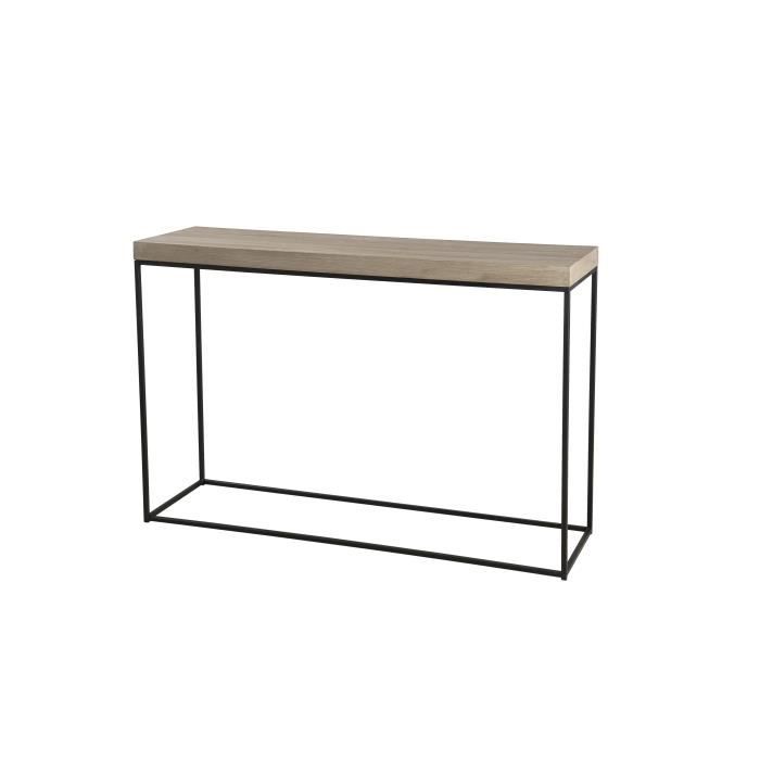 MACABANE FLEUR - Console rectangle pieds droits métal