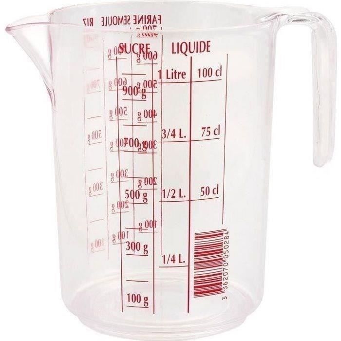 Couteaux et ustensiles de cuisine en plastique,100 ml Gobelet doseur bécher pour cuisine